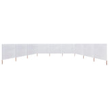Pare-brise Vidaxl 9 panneaux 1200x80 cm Sable de tissu blanc