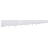 Pare-brise Vidaxl 9 panneaux 1200x120 cm Sable de tissu blanc
