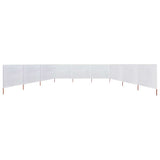 Pare-brise Vidaxl 9 panneaux 1200x160 cm Sable de tissu blanc