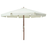 Parasol vidaxl avec poteau en bois 330 cm sableux blanc