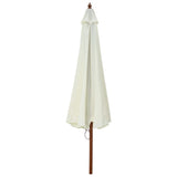 Vidaxl parasol met houten paal 330 cm zandwit