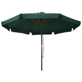 Vidaxl parasol avec poteau en bois 330 cm vert