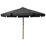 Vidaxl Parasol with wooden pole 330 cm anthracite