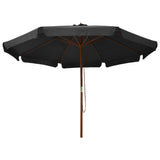 Vidaxl Parasol with wooden pole 330 cm anthracite