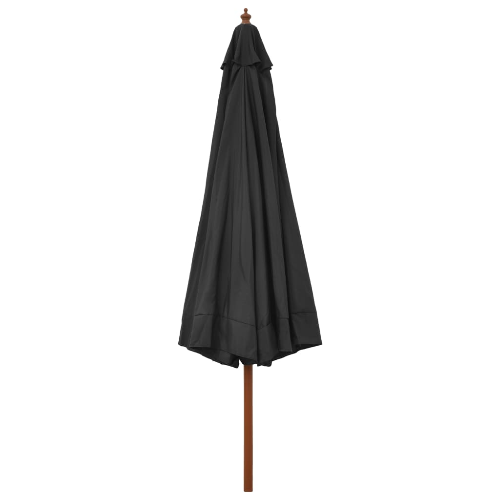 Vidaxl Parasol with wooden pole 330 cm anthracite