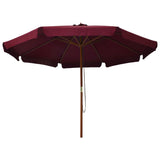 Vidaxl parasol met houten paal 330 cm bordeauxrood