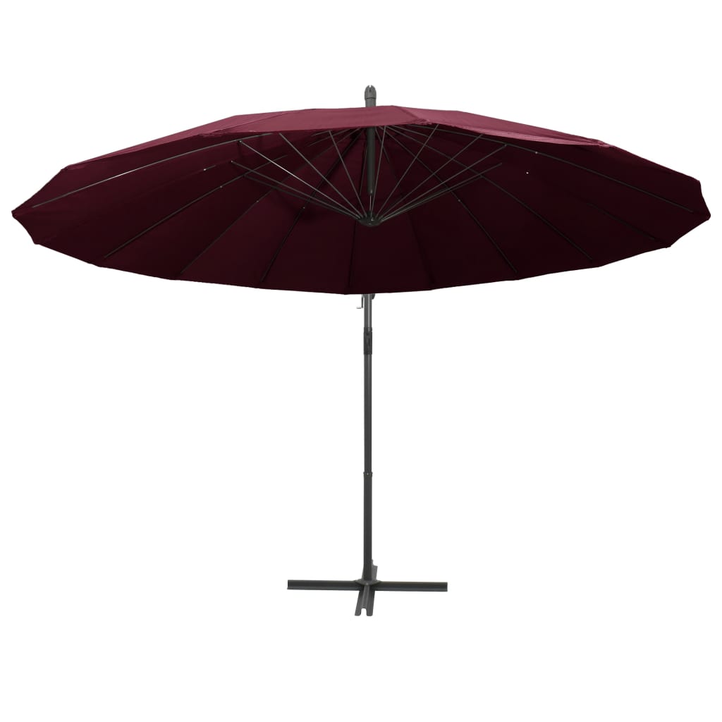 Parasol flotante Vidaxl con poste de aluminio 3 M Burdeos rojo