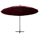 Vidaxl Floating Parasol s hliníkovým pólem 3 m Bordeaux Red