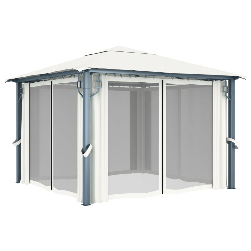 Vidaxl Arbor con tenda 300x300 cm Crema di alluminio