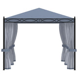 Vidaxl arbor with mosquito nets 3x4 m steel anthracite