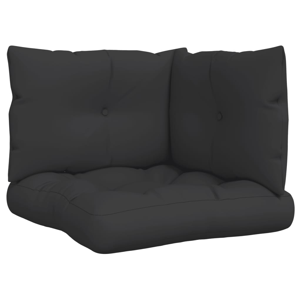 Vidaxl Pallet Cushions 3 ST tessuto nero