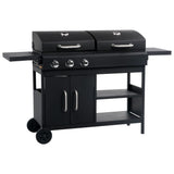 VidaXL Gas-charcoal barbecue with 3 burners