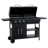 VidaXL Gas-charcoal barbecue with 3 burners