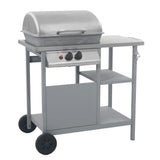 Vidaxl Gasbarbecue with 3-layer side table black and silver colored