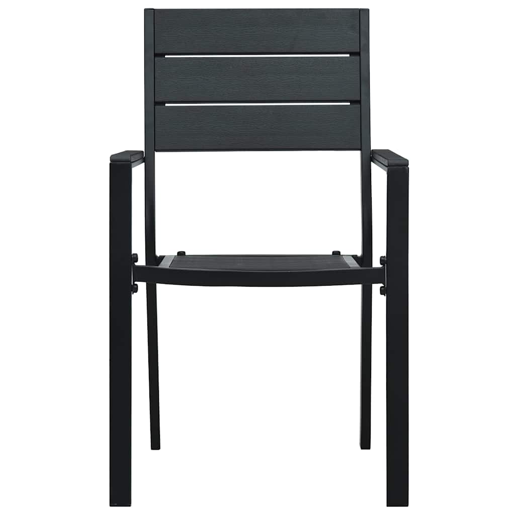 Vidaxl tuinstoelen 2 st hout-look hdpe zwart