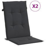 Coussins de chaise de jardin vidaxl 2 ST High arrière 120x50x3 cm tissu noir