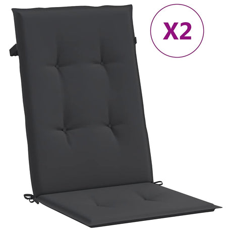 Coussins de chaise de jardin vidaxl 2 ST High arrière 120x50x3 cm tissu noir