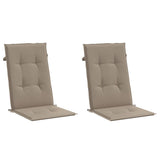 Vidaxl Garden Chair Cushions 2 St High Back 120x50x3 cm tyg taupe