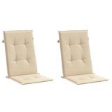 Coussins de chaise de jardin vidaxl 2 ST High arrière 120x50x3 cm en tissu beige