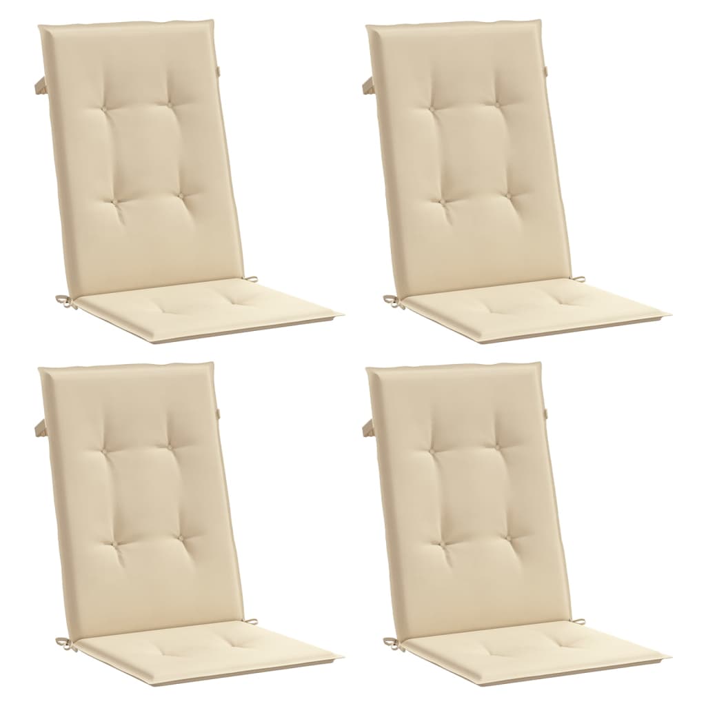 Vidaxl sedia da giardino cuscini 4 St High Back120x50x3 cm in tessuto beige