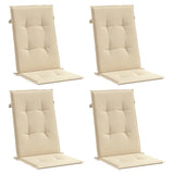 Vidaxl sedia da giardino cuscini 4 St High Back120x50x3 cm in tessuto beige