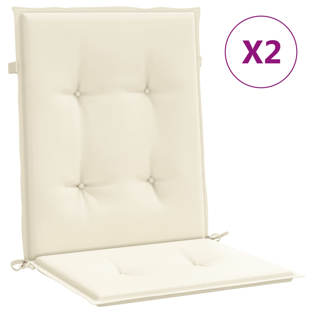 Vidaxl Garden chair cushion Low back 2 st 100x50x3 cm Oxford fabric crème