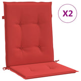 Vidaxl Garden Chair Puter Low Back 2 St 100x50x3 cm Oxford stoff rød