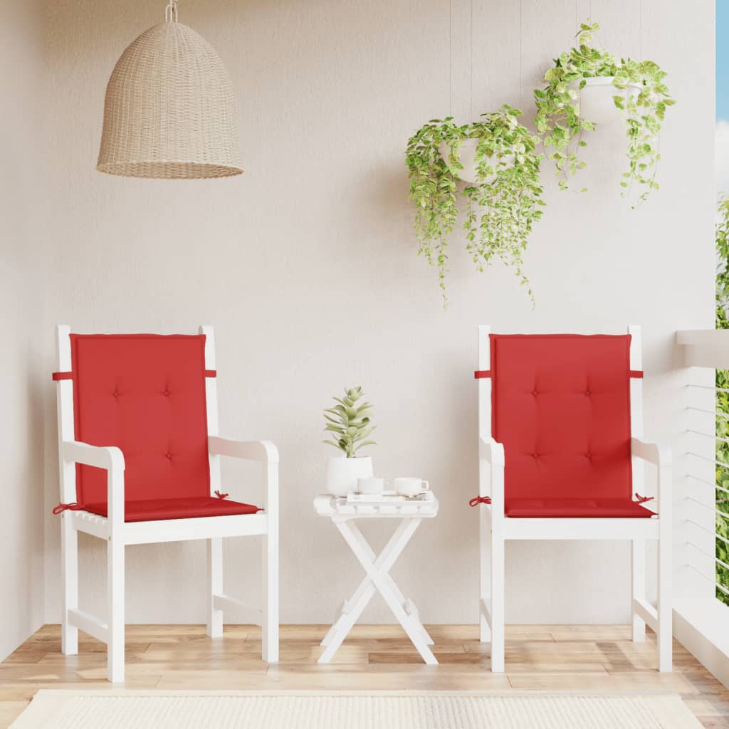 Cuscini da giardino Vidaxl Badia posteriore 2 St 100x50x3 cm tessuto rosso rosso