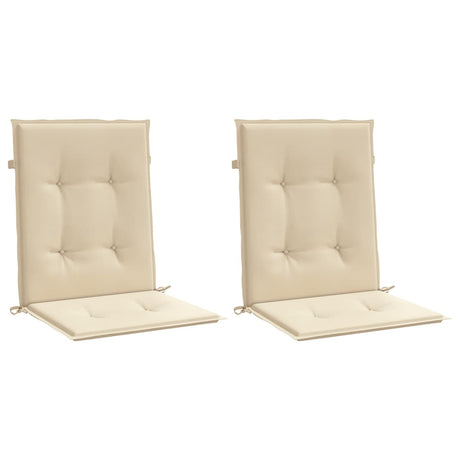 Coussins de chaise de jardin vidaxl bas arrière 2 st 100x50x3 cm oxford tissu beige