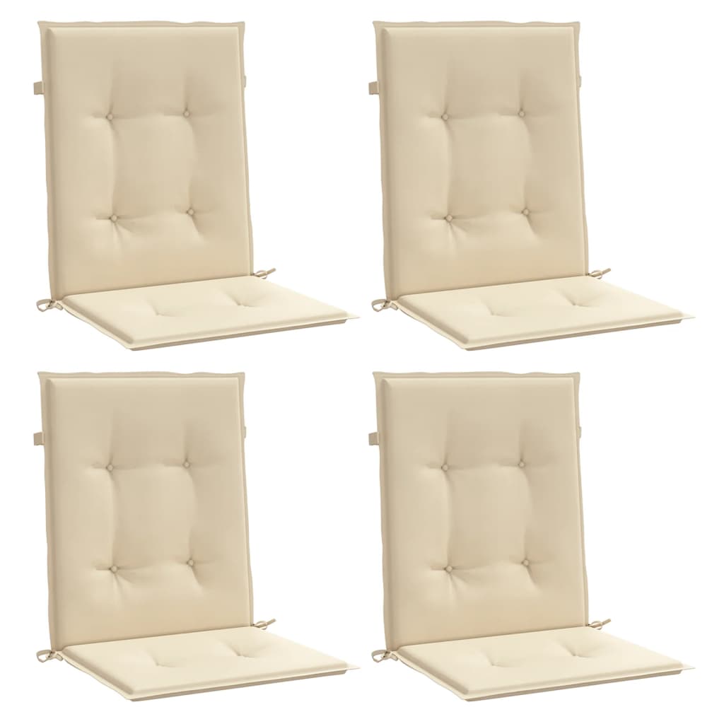 Vidaxl Garden Chair Cudions Low Back 4 PCS 100x50x3 CM Oxford Fabric Beige