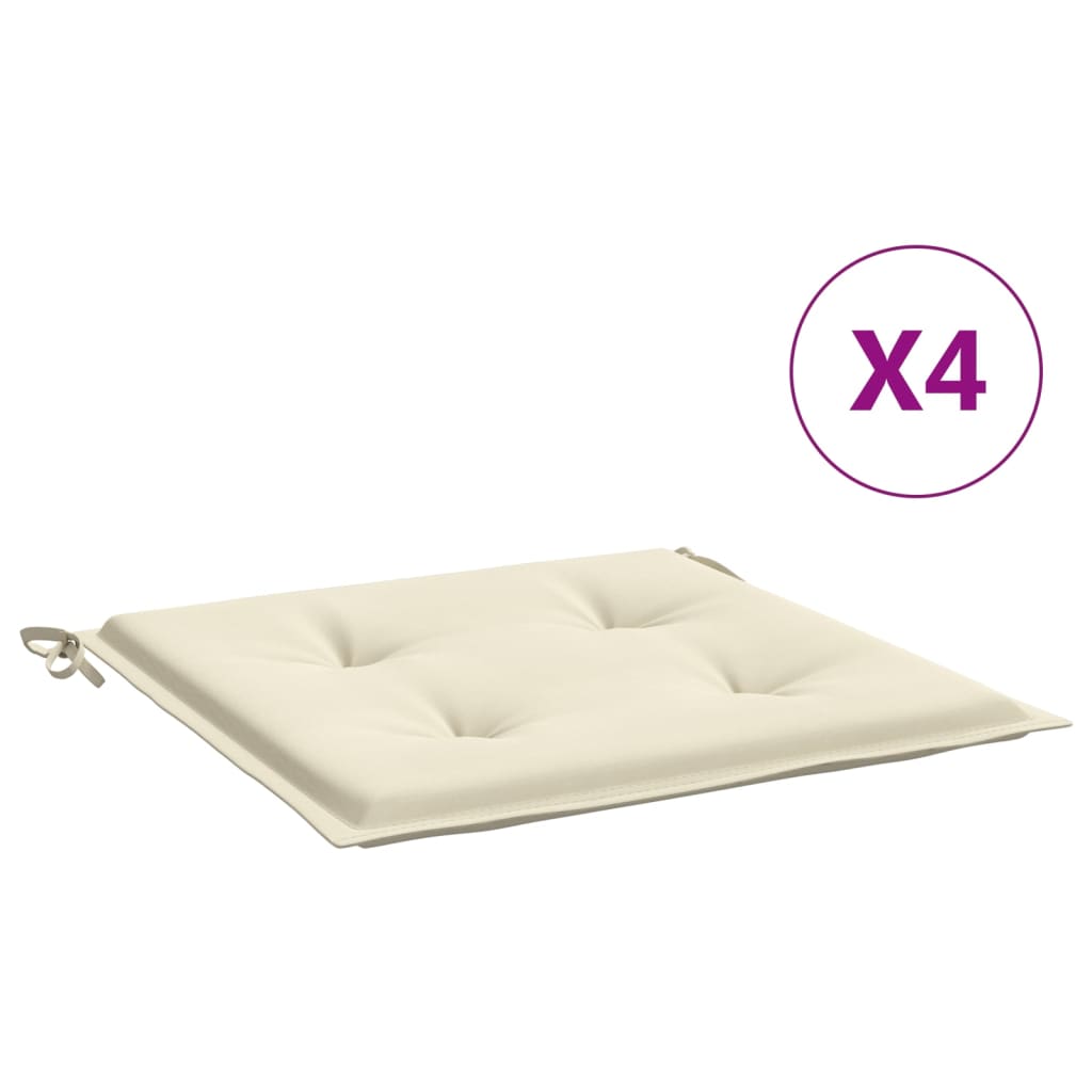 Vidaxl vrtni stol blazine 4 pcs 40x40x3 cm oxford tkanina crème -barva