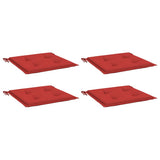 Coussins de chaise de jardin vidaxl 4 pcs 40x40x4 cm oxford tissu rouge