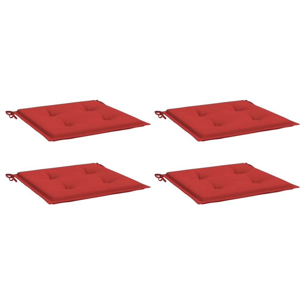 Cojines de silla de jardín Vidaxl 4 PCS 40x40x3 CM Oxford Fabric Red