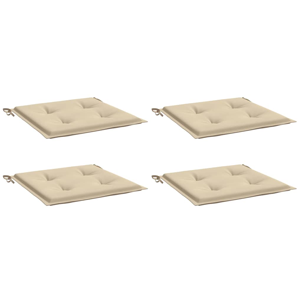 Coussins de chaise de jardin vidaxl 4 pcs 40x40x4 cm oxford tissu beige