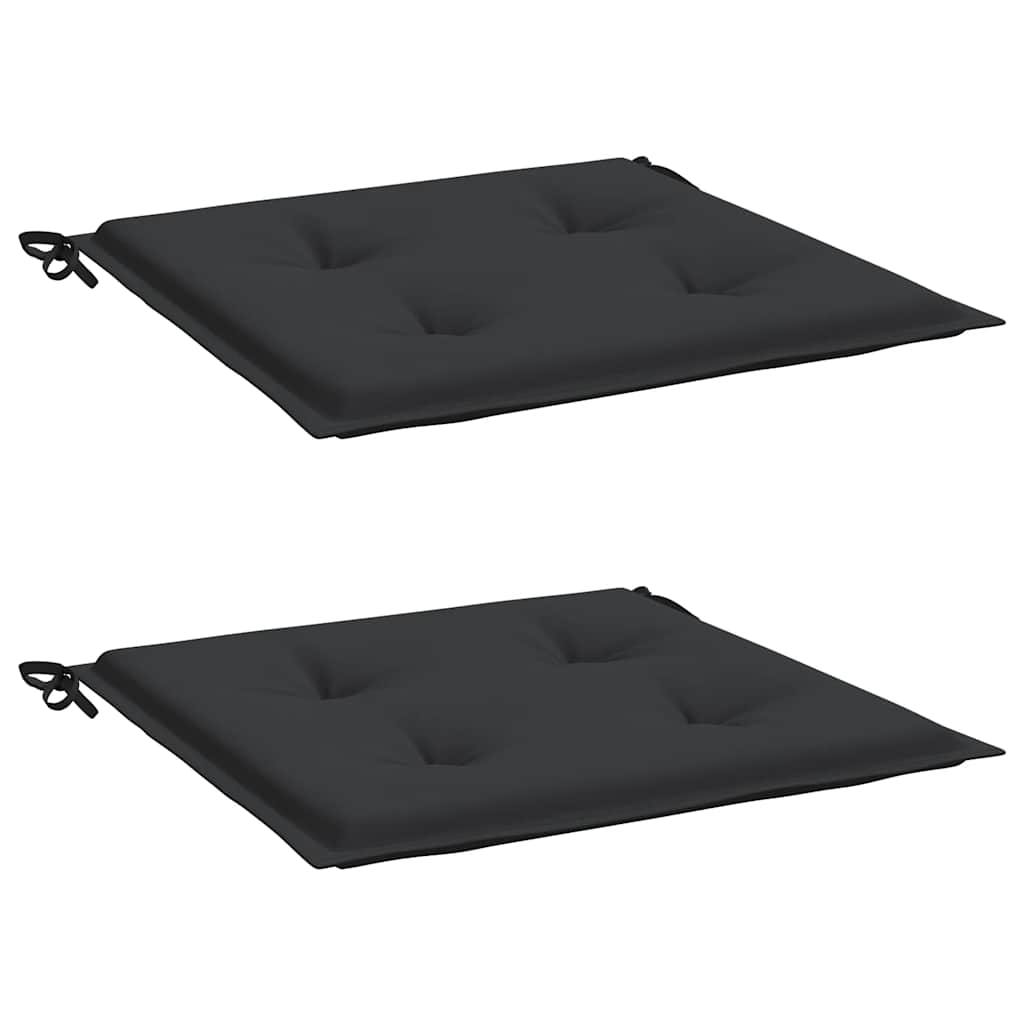 Coussins de chaise de jardin vidaxl 2 st 50x50x4 cm oxford tissu noir