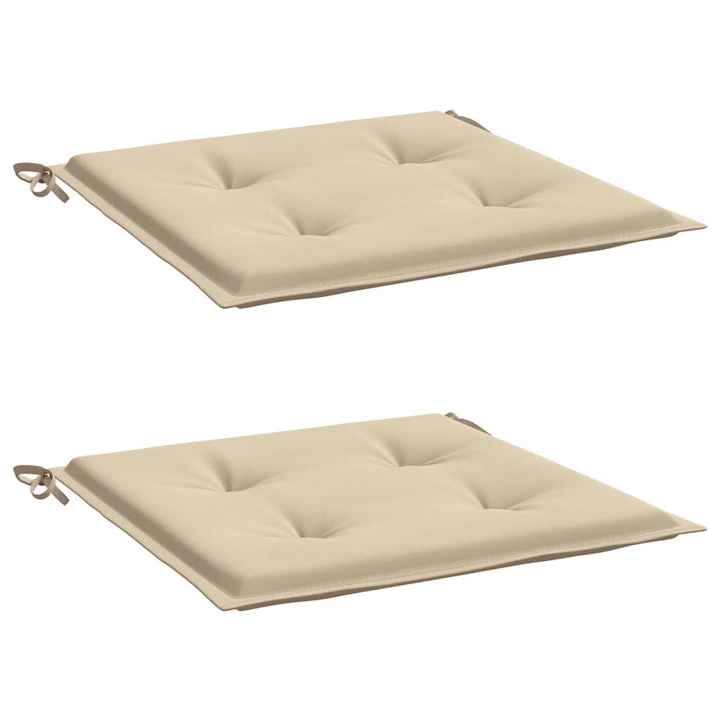 Coussins de chaise de jardin vidaxl 2 st 50x50x4 cm oxford tissu beige