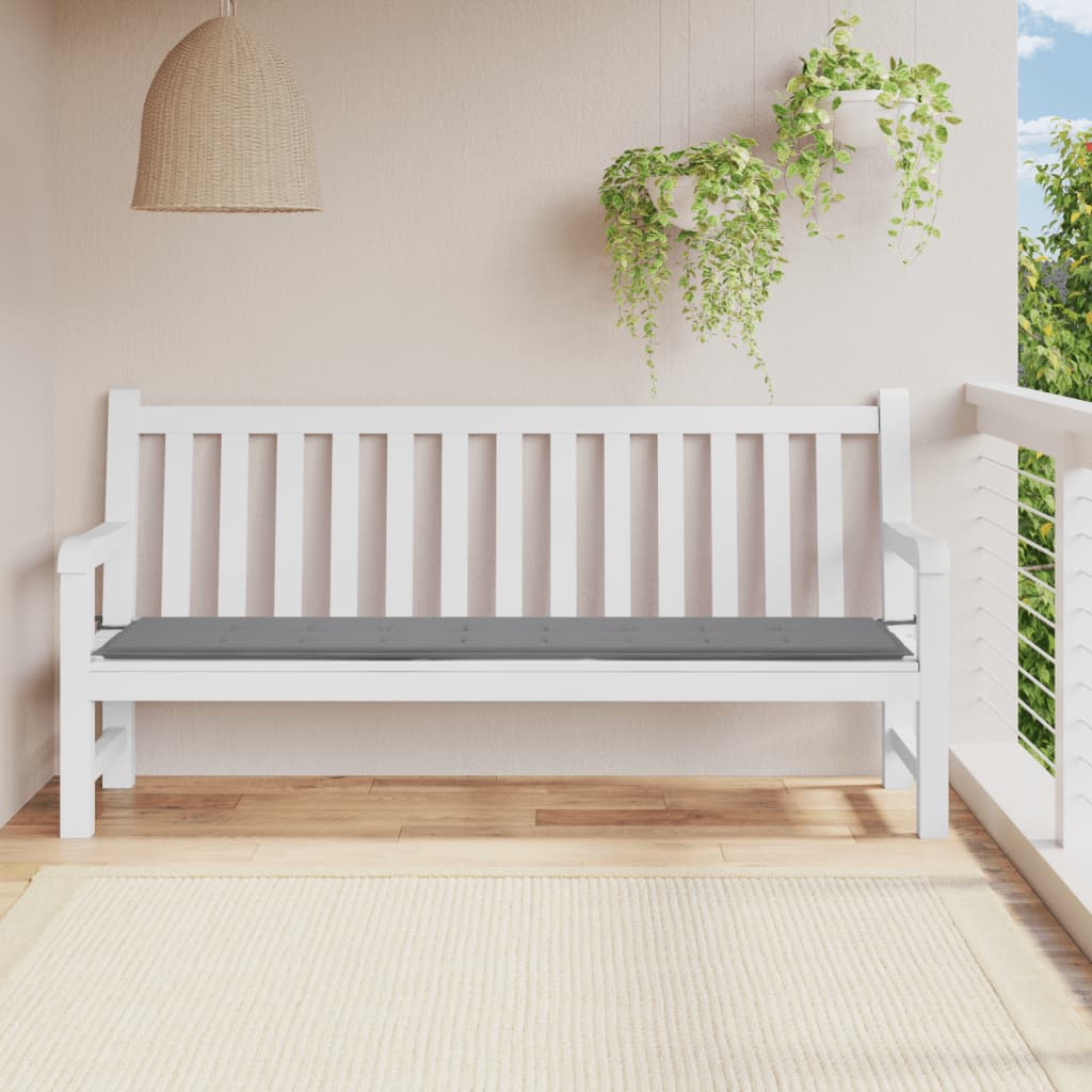 VIDAXL Garden Bench blazina 200x50x3 cm Oxford tkanina siva