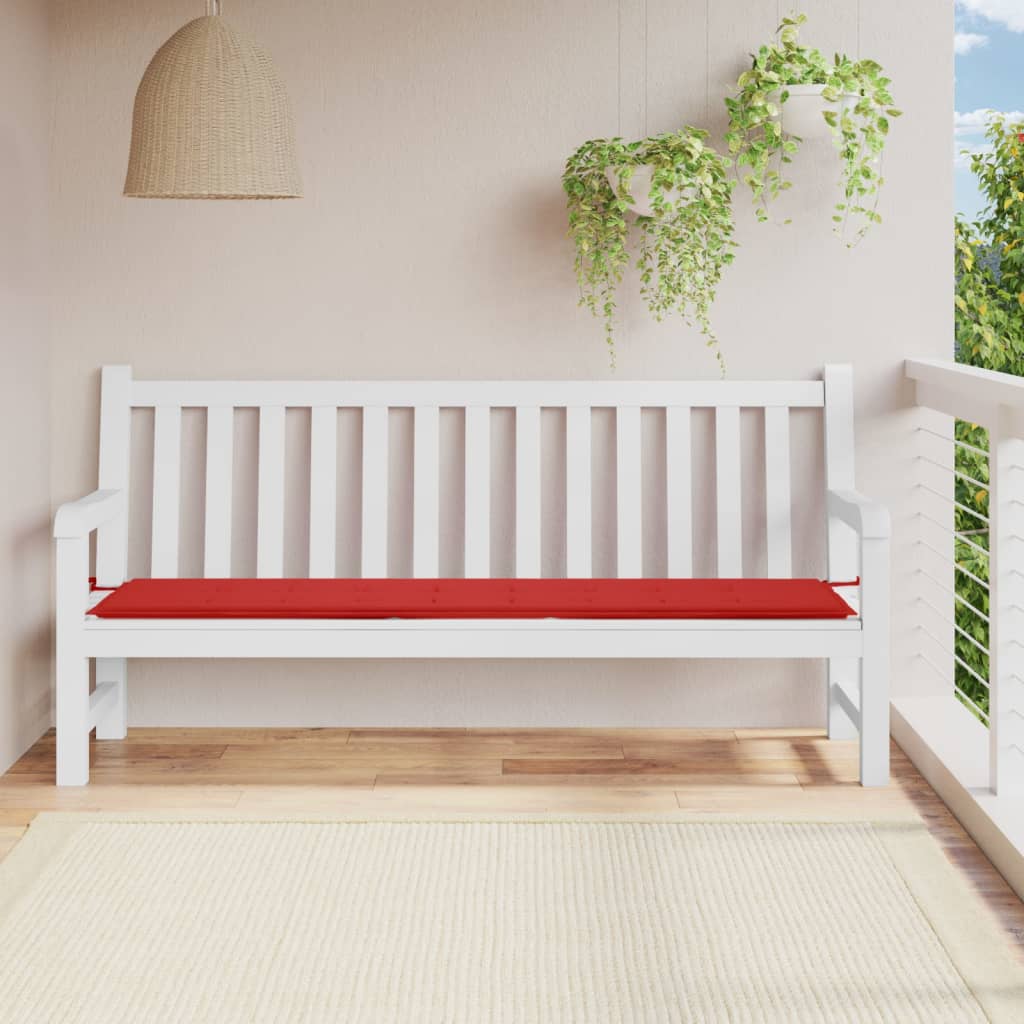 Vidaxl Garden Bench Pushion 200x50x3 cm Oxford stof rød