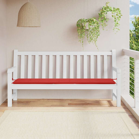 Vidaxl jardin banc coussin 200x50x4 cm tissu oxford rouge
