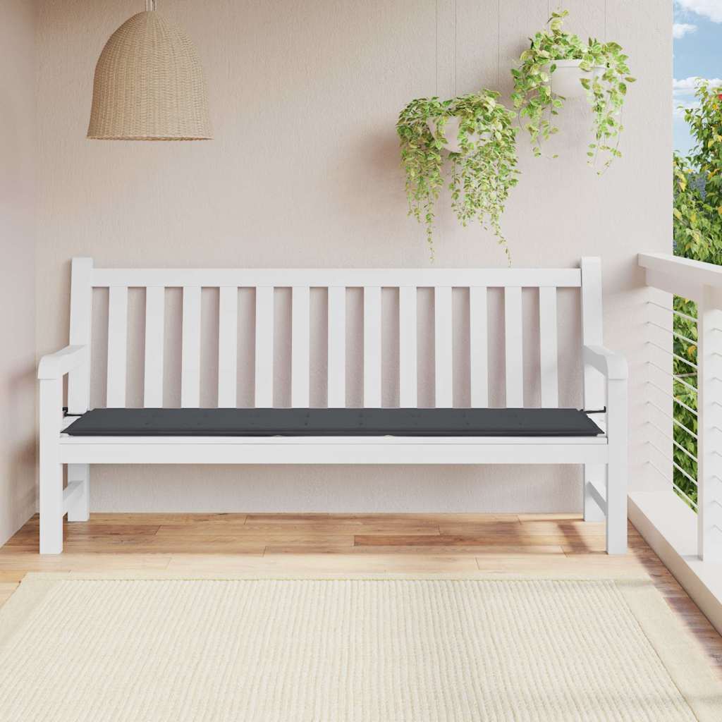 Vidaxl jardin banc coussin 200x50x4 cm tissu oxford noir