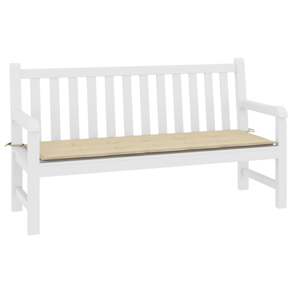 Vidaxl Garden Bench Pushion 200x50x3 cm Oxford Stof beige