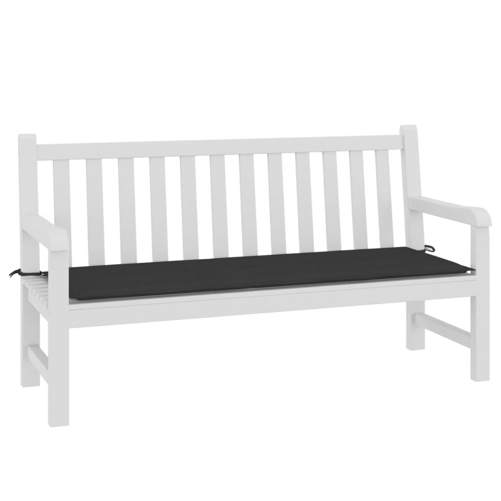 Vidaxl jardin banc coussin 150x50x3 cm tissu oxford noir