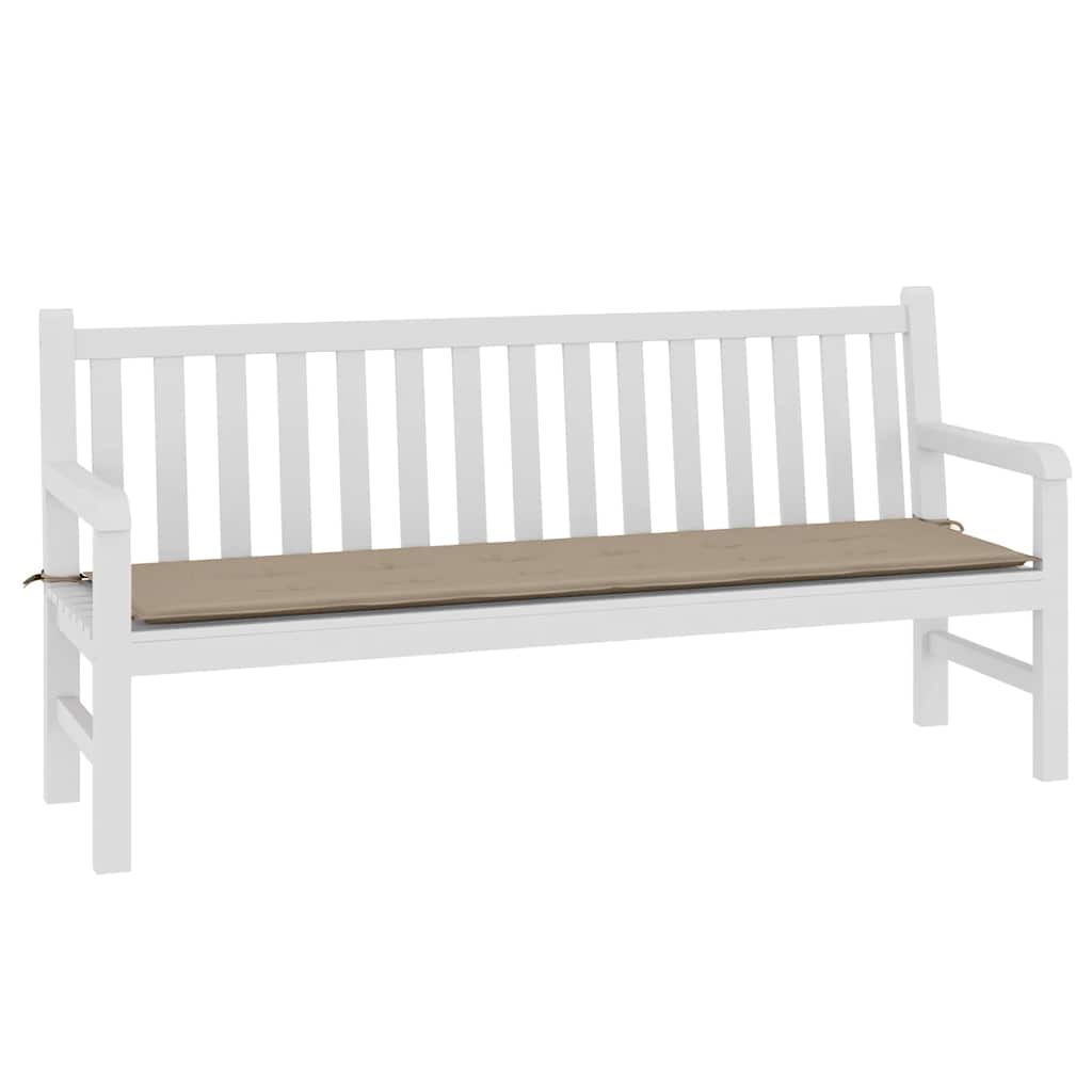 Vidaxl jardin banc coussin 180x50x4 cm oxford tissu taupe