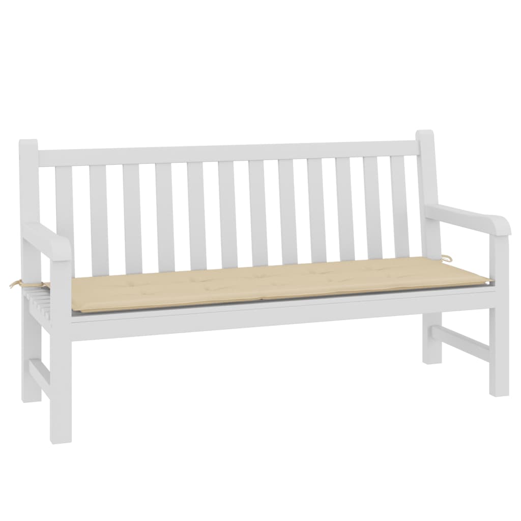 Vidaxl Garden Bench Pushion 150x50x3 cm Oxford Stof beige