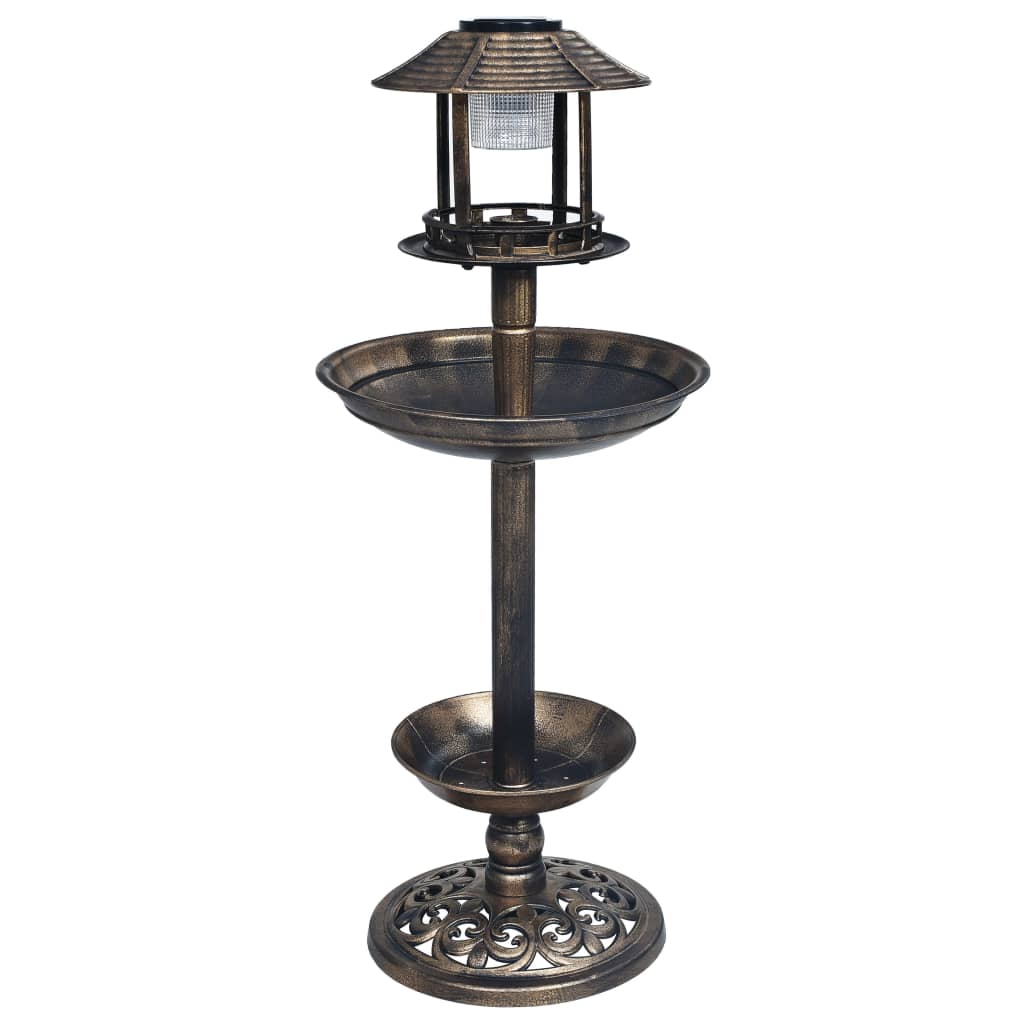 Vidaxl Bird Bath con illuminazione a led solare in plastica