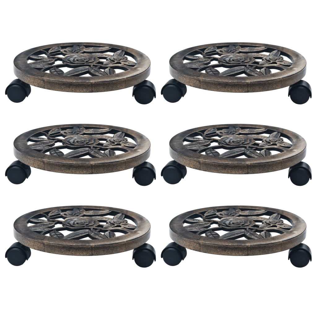 Vidaxl Planty Trolleys 6 PCS 30 cm de bronce de plástico de color