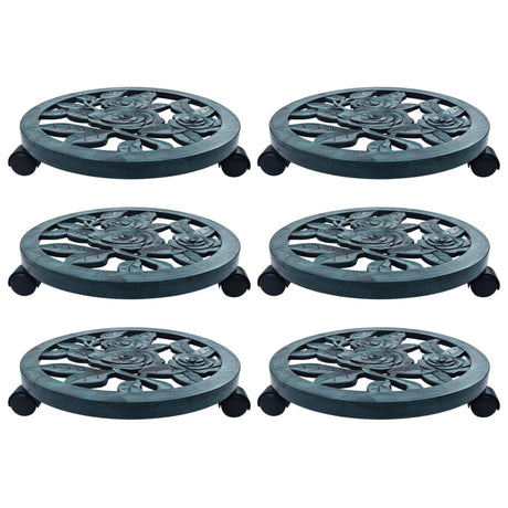 Vidaxl Plant Trolleys 6 PCS 38 cm Green en plastique