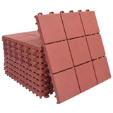 VidaXL dalles de terrasse 10 pcs 30,5x30,5 cm plastique rouge