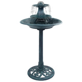 Vidaxl Bird Bath med springvand 50x91 cm plastgrøn