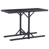 Vidaxl tuintafel 110x53x72 cm glas en poly rattan zwart